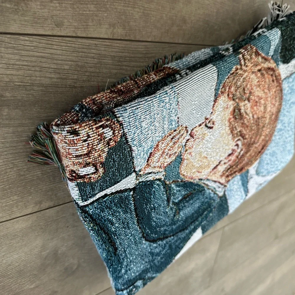 Children's Bedtime Prayer Throw Blanket Now I Lay Me Down to Sleep Boy Tapestry
